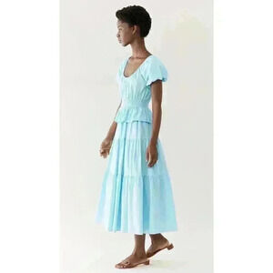 New STAUD Martina Dress Turquoise Sz S Retails 285